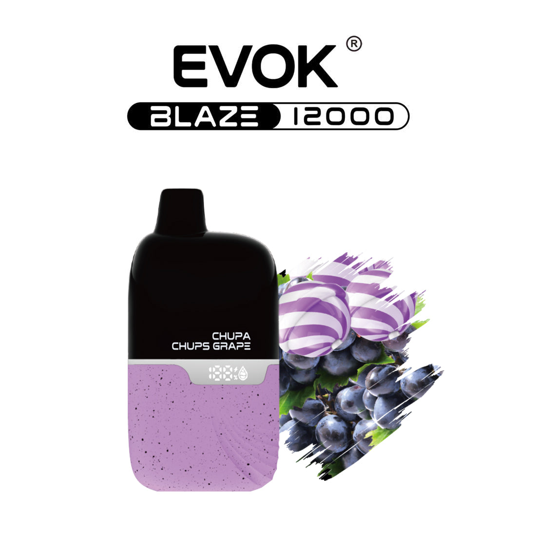 Evok Blaze 12000 - Chupa Chups Grape *NEW* SWC AUS - Vapes