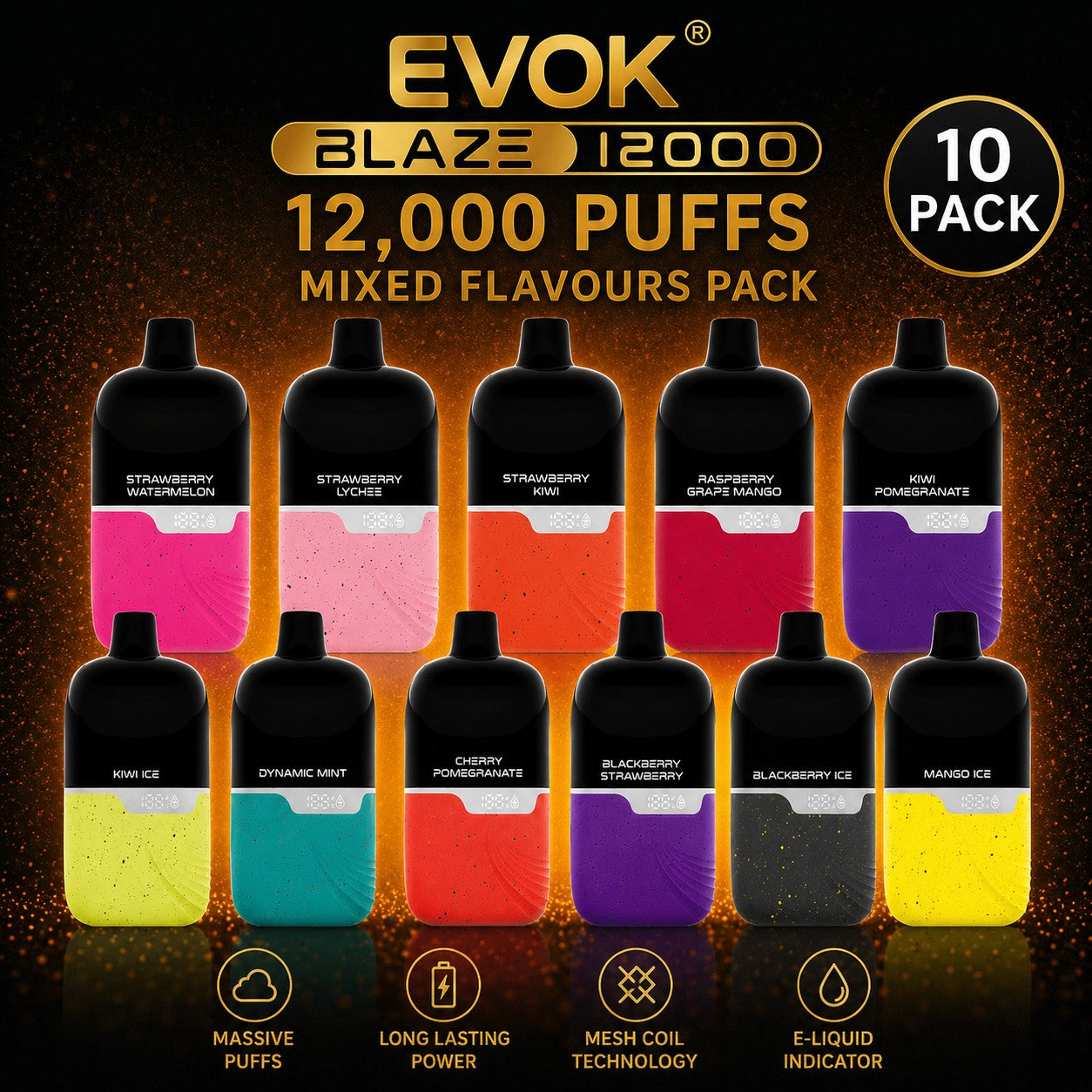 Evok Blaze 12000 - 10 Pack ($56.99 each) SWC AUS - Vapes